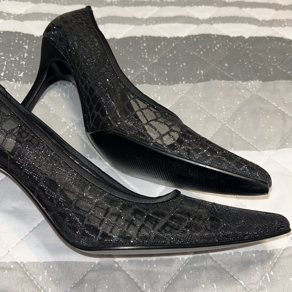 {Metaphor} Black Textured Pointed-Toe Heels/Kitten Heels – Size 7 – New in Box - Picture 7 of 11